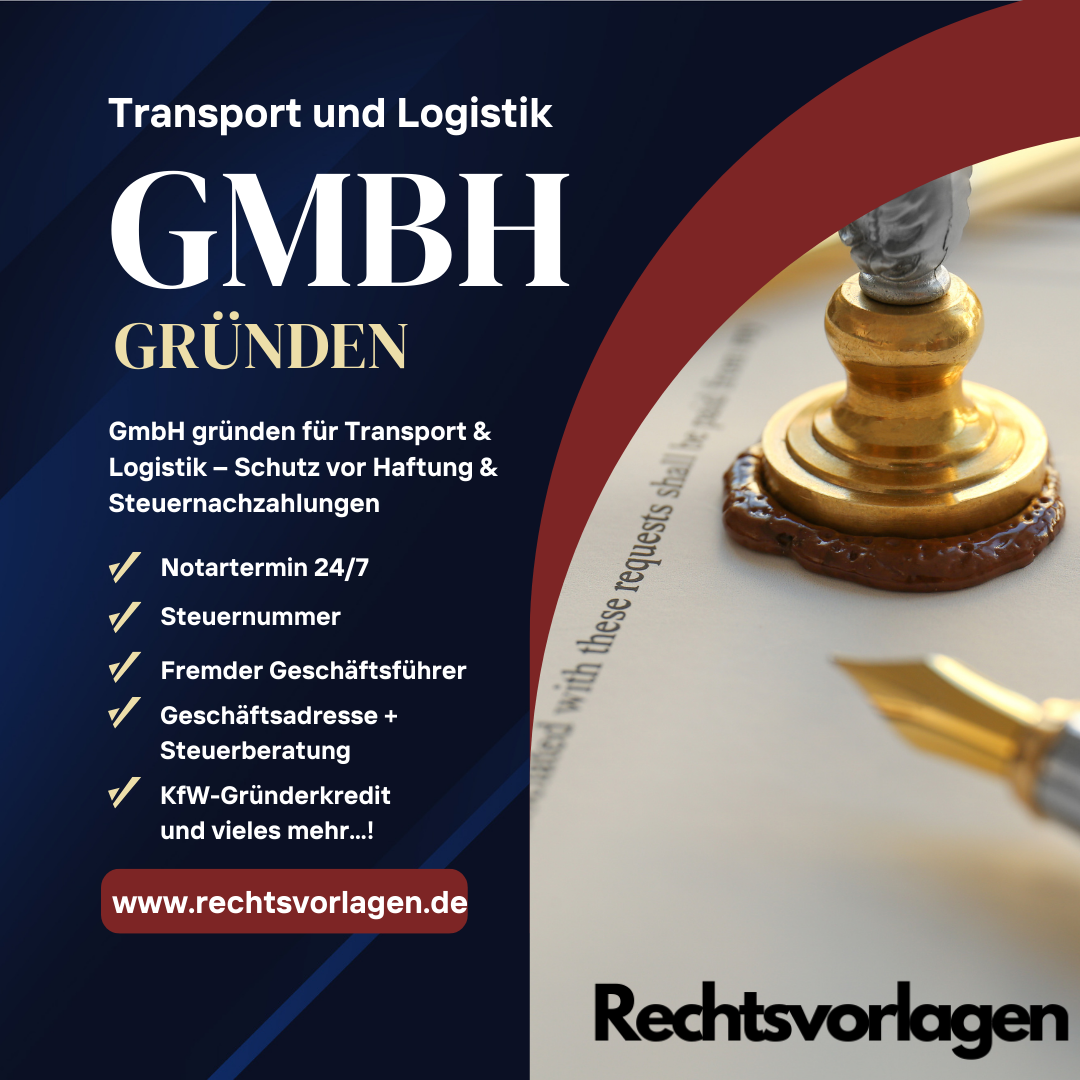 Transport Logistik GmbH gründen Notar verfügbar online
